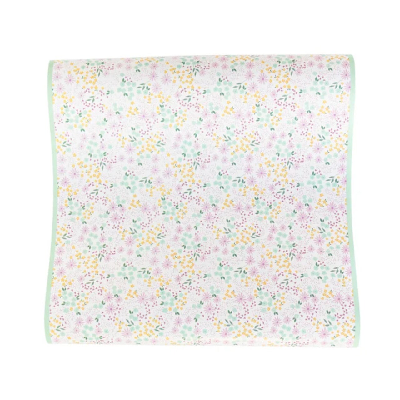 Pastel Ditsy Floral Paper Table Runner – 16"x10' Spring Decor for Easter, Mother's Day & Holiday Celebrations